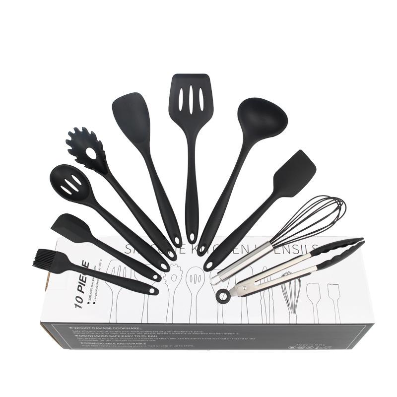 Silicone Kitchen Utensils Baking 10-piece Kitchen Set Non-stick Silicone Color Kitchen Spatula
