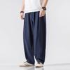 2024 Spring Autumn Cotton Harem Pants Men Solid Loose Streetwear Pants Mens Jogger Pants Chinese Style Casual Trousers Men