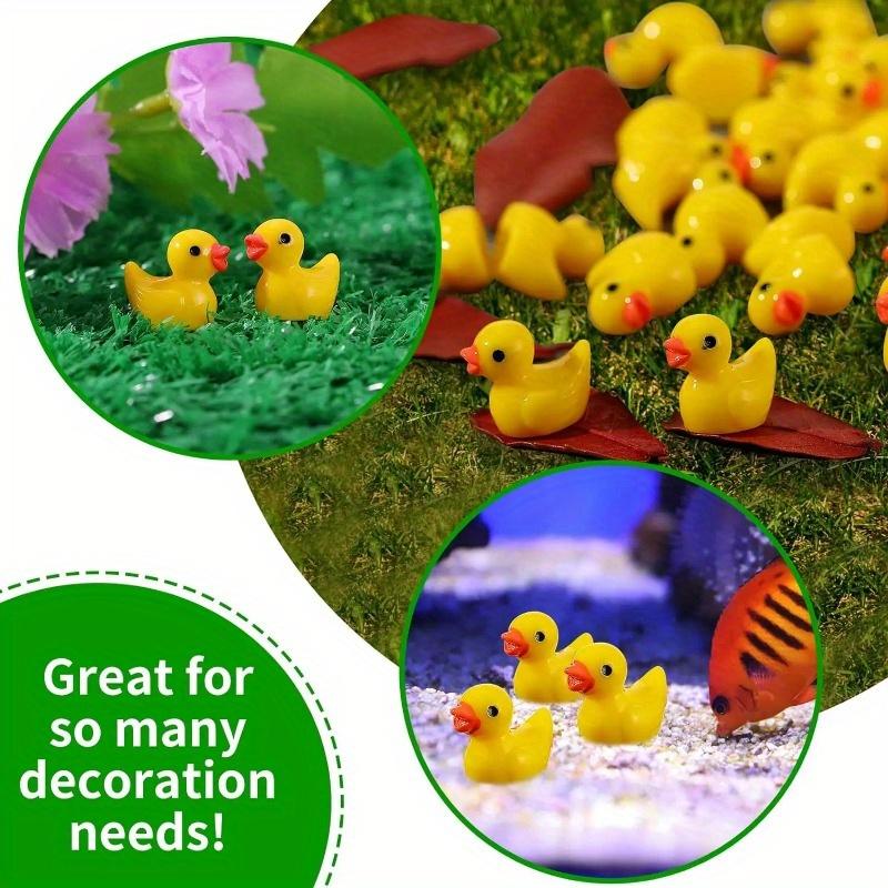 100Pcs Resin Mini Duck Miniature Figurines Ornaments Decor Yellow Animal Garden Crafts Tiny Duck Landscape Plants Fairy MIT