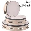1/3pcs Wooden Tambourine 6/8/10inch Handheld Drum Bell Percussion Music Education Instrument Gift for Weddings Game Church Party