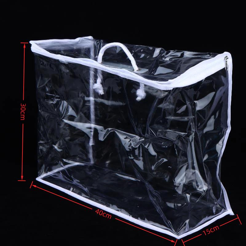 Transparent Waterproof Multifunctional Toy Storage Bag Large Capacity Portable Doll Book Plastic Organizer Basket Household 1Pc