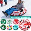 Inflatable Snow Tube with Dual Handles Durable Heavy Duty PVC Material for Winter Sledding Outdoor Snow Sports Fun and Recreation