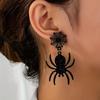 Halloween Spider Pumpkin Bat Earrings  Gothic Acrylic Statement Jewelry for Women,Party Halloween Accessories Ghost House Design