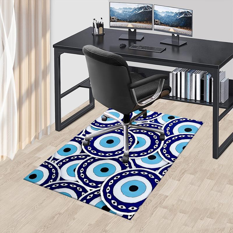 1pc Evil Eye Design Chair Mat - Anime Cartoon Pattern, Non-Slip Carpet for Office Chairs, Suitable for Home Decor, Living Room, Bedroom, Game Room, Fe