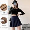 Damen Minirock mit Plisseefalten im koreanischen Stil – Schwarz, Blickdicht, Knitterarm, A-Linie, Ideal für ganzjährige Tragbarkeit.