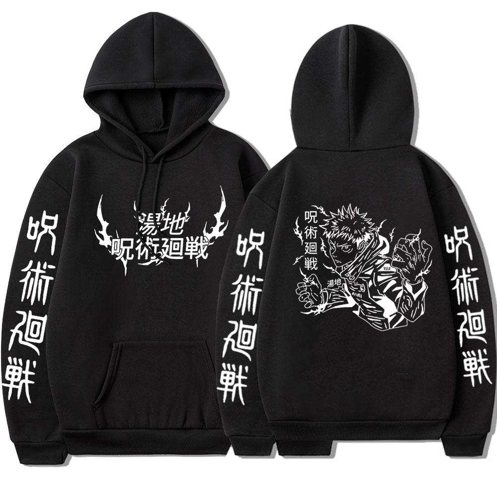 Japan Anime Jujutsu Kaisen Hoodie Itadori Yuji Graphic Hoodies Oversized Hooded Sweatshirt Long Sleeves Men Women Clothes