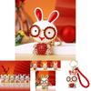Adorable Pink Rabbit Glasses Keychain Sparkling Metal Keyring Perfect Gift For All Occasions