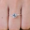 Round Cut Blue Topaz Gemstone Ring, Handmade Jewelry, 925 Sterling Silver, Stacking Ring, Gift For Mom