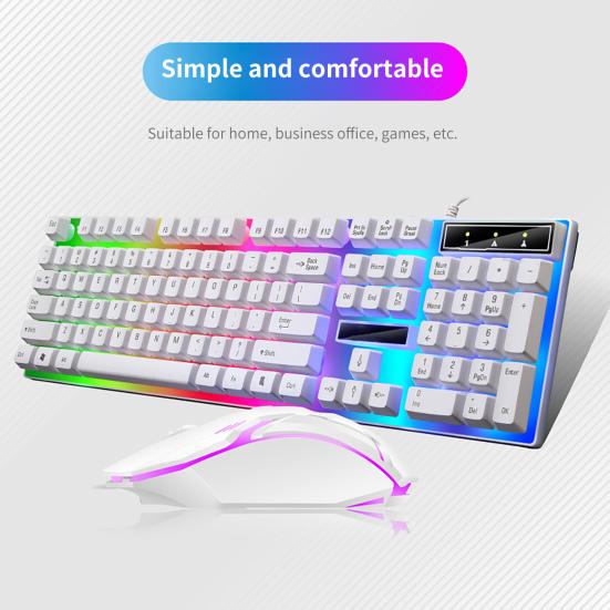 2 Stück/Set G21B Office-Maus mit Hintergrundbeleuchtung für mechanische Gaming-Tastatur, kabelgebunden, USB, für das Büro