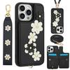 Crossbody Flip Leather Phone Case For iPhone Air 17 16E 15 16 14 13 12 11 Pro Max XR XS Max 7 8 Plus SE Wallet Wrist Strap Cover