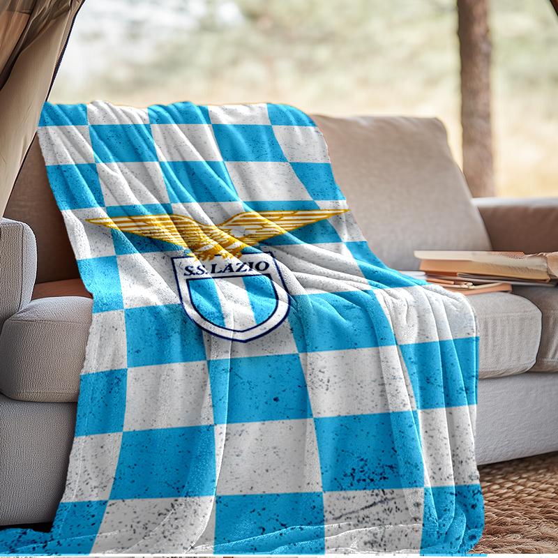 Lazio Football Crest Blanket Lightweight Ideal Bedding Blanket Perfect for Travel, Camping, Living Rooms, Offices, Sofas, Fan Christmas Gift