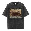 Rock Band Radiohead The Bend Funny Cat Vintage Washed Tshirts Men Women Fashion Hip Hop T Shirts Cotton Male Tshirt Streetwear
