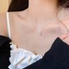 Mikro-Diamant Doppelring Internet-Berühmtheit Temperament Halskette Damen Hochwertiges Design Halskette Schlüsselbein Kette Zubehör