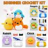 Haakset voor beginners voor kinderen met haaknaalden garenset DIY knutselen compleet materiaalpakket breien knuffeldierkits