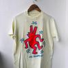 Vintage Original 80-tal K Haring ''Neon Dog'' Popkonst s 1986 Streetwear Mode T-shirt