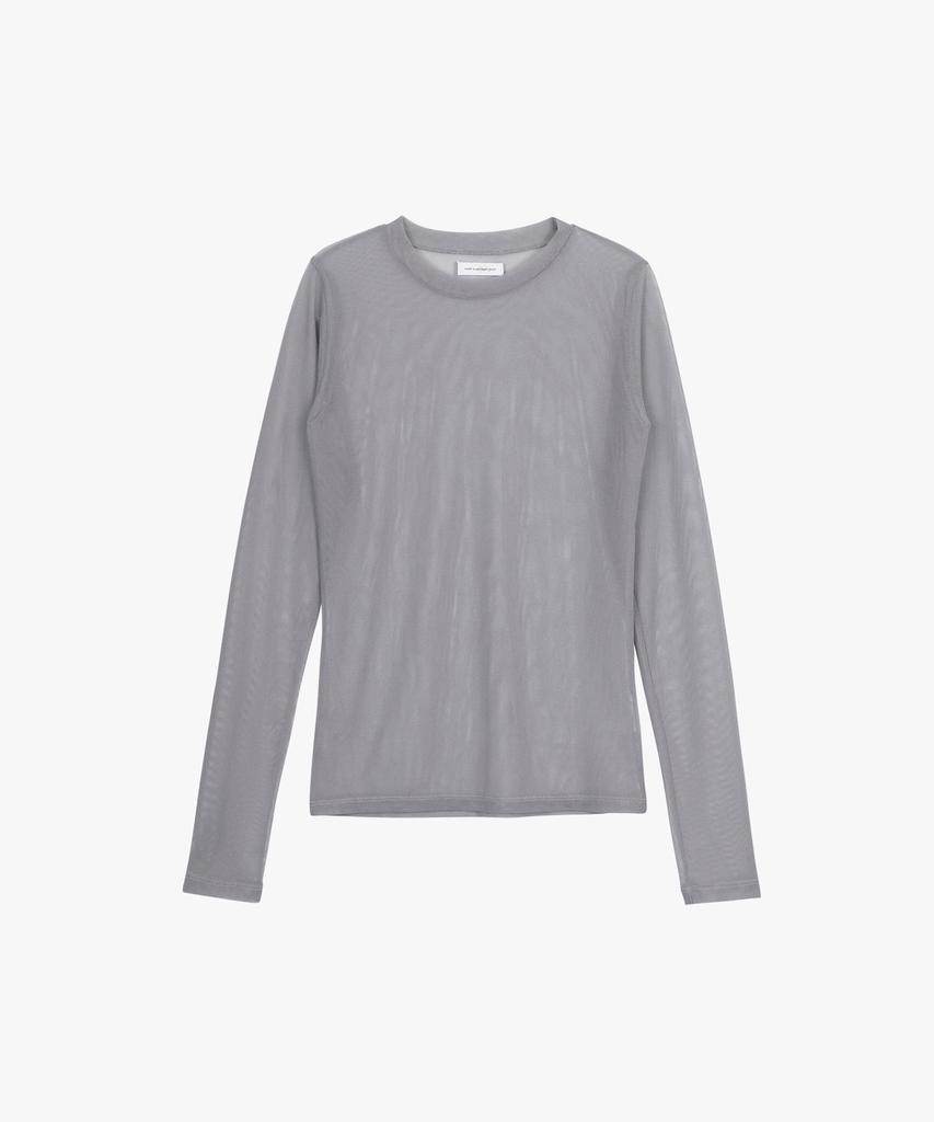 PINK PINEAPPLE Mesh Sheer Simple Top_Grey