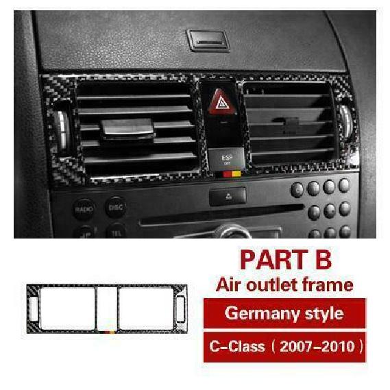 Carbon Fiber Car Central Control Panel Covers For Mercedes Benz C W204 07-10 LB