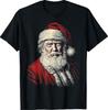 Camiseta de Diseño Navideño Divertido con Cara de Santa de Trump Vintage