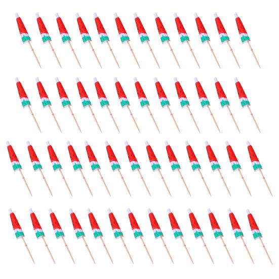 50 stk Cocktailparaplyer Cocktailpinner Fargerike Fruktdrikkparaplyer Mini Paraply Tannpirkere Hawaiianske Festartikler