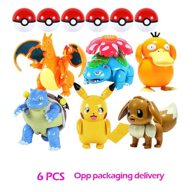 18 stilių Pokémon figūrėlės žaislai elfai Monstrai Kamuolio figūrėlė Pikachu Gengar Pokeball Dragonite Snorlax Pokeball Veiksmų figūrėlės dovana
