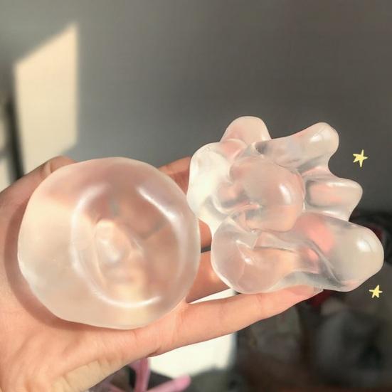 1/6Pcs Shapeable Coconut Oil Squeeze Ball Anxiety Relief DIY Moldable Stress Ball Slow Rising Stretchy Transparent Ball Sensory Fidget Toy