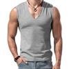 Débardeur d'été ample à col en V pour homme, couleur unie, décontracté, sport
