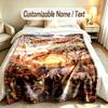 Adventure Journey Theme Soft Blanket Personalized Custom Name Text Print Warm Blanket Home Sofa Bedroom Decor