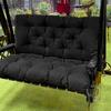 Swing Chair Cushion with Backrest 2/3 Seater Garden Bench Seat Cushion with Ties Waterproof Outdoor Bench Seat Cushion for Patio Canopy Furniture
