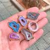 2pcs Irregular Druzy Connectors Pendant Natural Stone Gold Color Plated Agates Connector Charm DIY Necklace Earring Jewelry