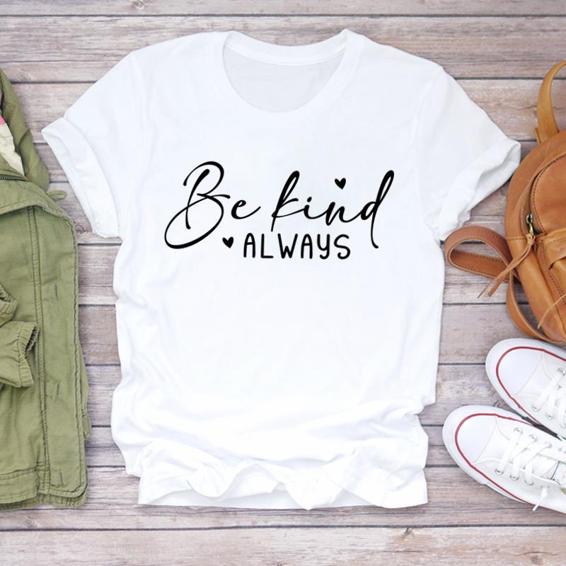 (Asian Size) Women Casual Letter Style Cute Short Sleeve T Shirt Fashion Tee Top Clothing Print Ladies Female Graphic T-shirts