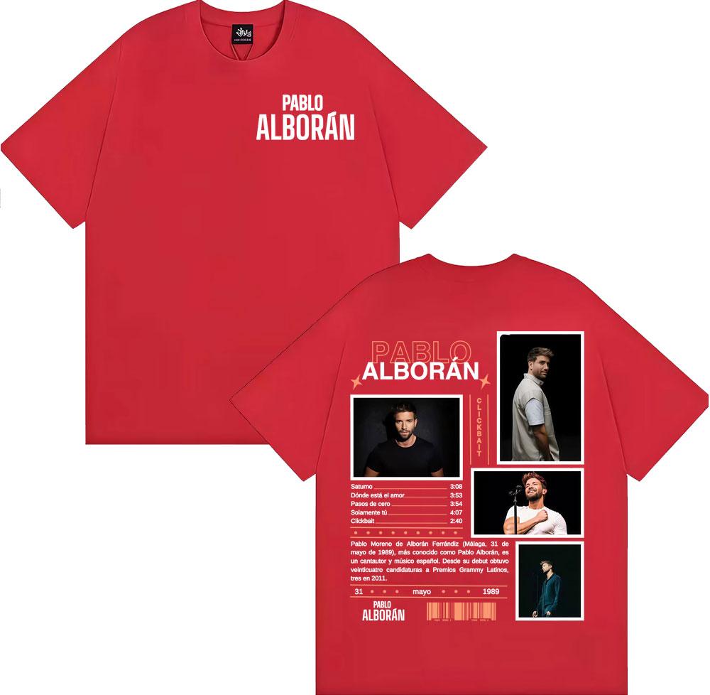 Singer Pablo Alboran Clickbait Album Cover Tshirts Unisexs Clothing Harajuku Hip Hop Street T Shirt Casual Comfort Loose Tshirt