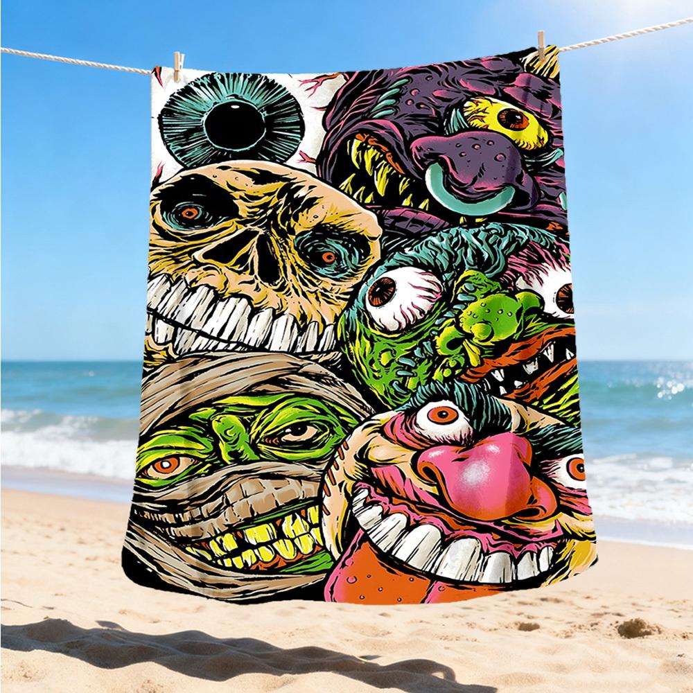 1pc Horror_Monsters Outdoor Flannel Blanket Gift For Boys Girls Adults, Family Friends