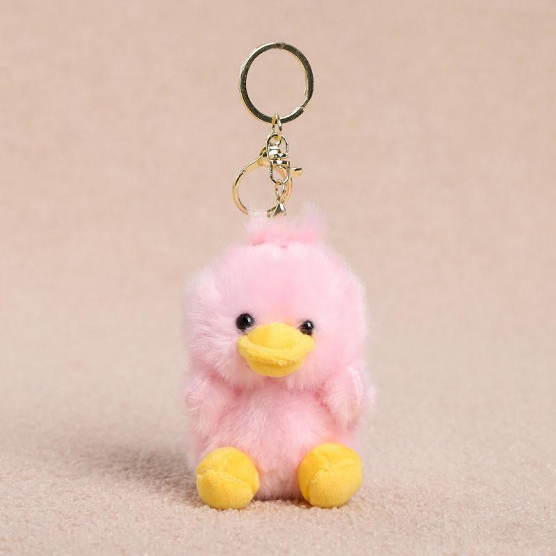 Animal Plush Keyring With Short Pile Fabric And Pp Cotton Filling For Bag Decor