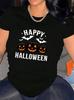 Womens Halloween TShirt Comfortable Crew Neck Casual Cotton Blend ShortSleeves Soft Breathable Top W