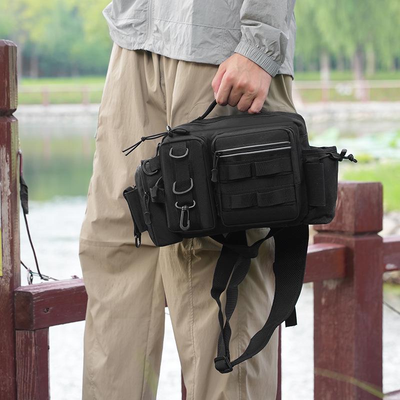 Multifunctional Camouflage Tactical Bag: Crossbody, Waist, and Travel Use for Fishing and Cycling