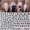 Nail Art Sticker, Cute And Naughty Black Kitten Cat Paw Cartoon Adhesive Nail Sticker.