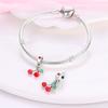 925 Silver Color Strawberry Cherry Avocado Fruit Charms Beads Fit Qikaola 925 Bracelets Fine DIY Birthday Jewelry