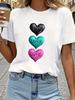 (Asian Size) Tee Top Print Women Trend Love Sweet Woman Fashion Clothing Short Sleeve T Shirt  Female Graphic T-shirts