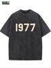 Herren Damen 1977 Vintage T-Shirt Oversized Schweres 180g Baumwolle Retro 70er Kurzarm Rundhals T-Shirt Mit Digitaldruck Für 70er Jahre Mottopartys