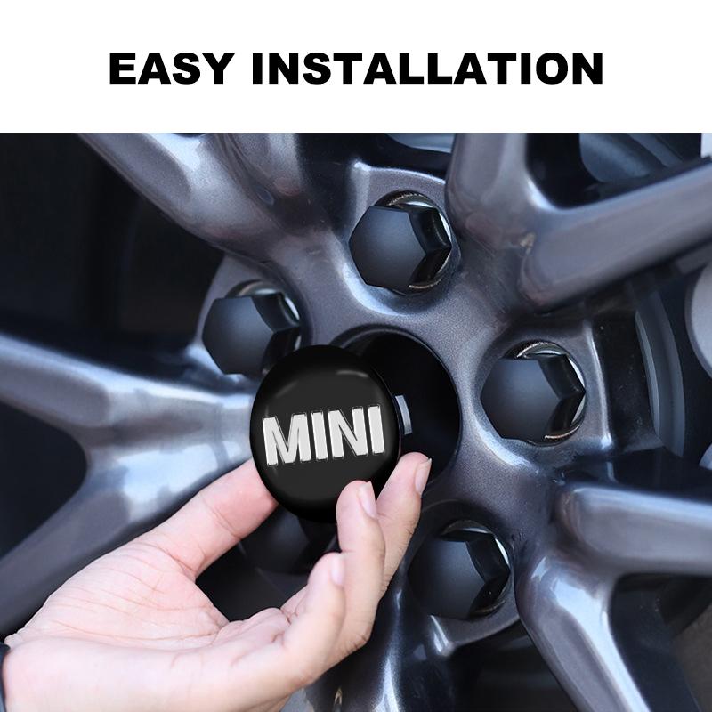 4 Stück 56mm Aluminiumlegierung Auto Radmitte Aufkleber Nabenaufkleber Für Mini Cooper One S Clubman R50 R53 R56 R60 F55 F56 R57 R58 R59