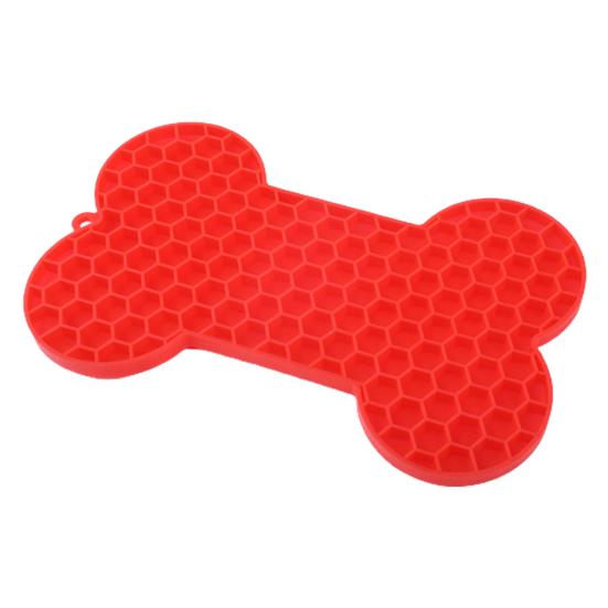 Pet Slow Feeder Lick Mat Ulga w kształcie kości Ulga w niepokoju Food Grade Elastyczny pies Anti-choking Pet Supplies