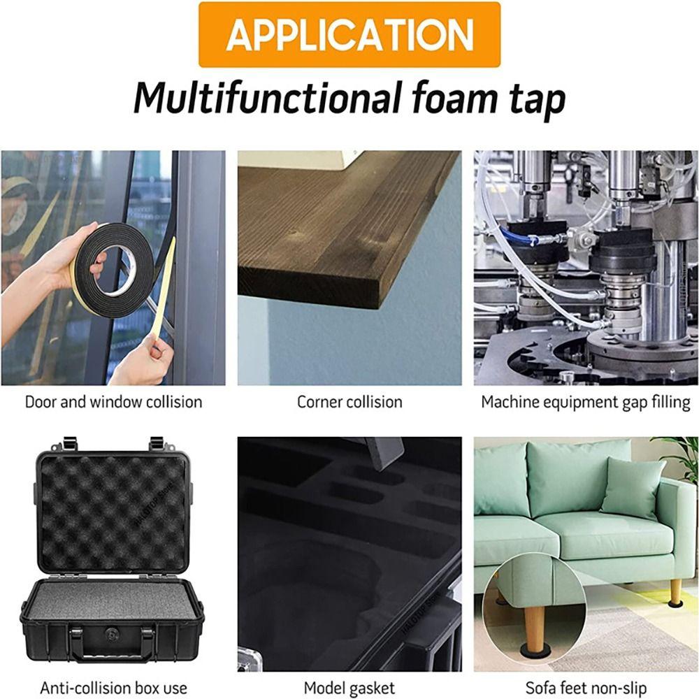 Single Sided Draught Excluder Window Door Weather Stripping Foam Sponge Tape Rubber Seal Strip EVA