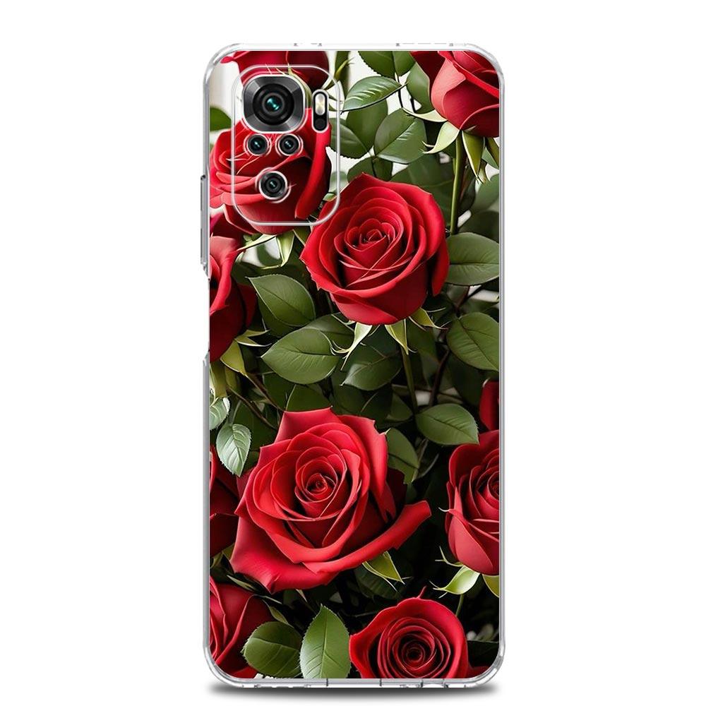 Schöne Rote Rosenblüten Handyhülle Für Xiaomi Redmi Note 15 14 13 12 4G 10 11 Pro Plus 5G 14C 13C 12C 10C Hülle