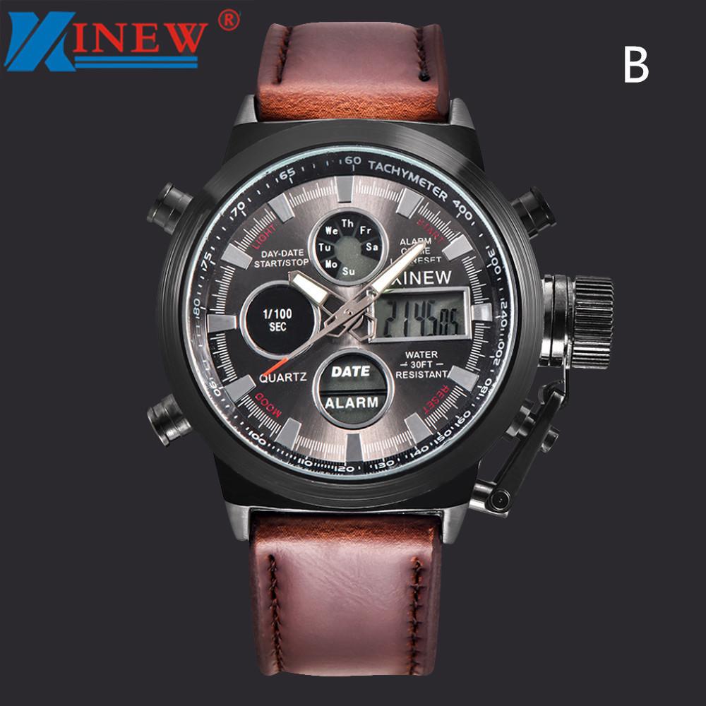 Men's Quartz Sports Military Army Analog Stainless Steel Wrist LED Watch