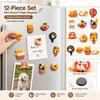 12PCS Resin Bakery Food Magnets Magnetic Backing Refrigerator Magnets  Kitchen Decoration