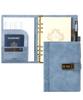 CAGIE System Planner A5 Lockable Notebook Antique Diary with Business Card Waterproof PU 230 X 180mm Lock, Loose-leaf, 6-ring Ring, Diary, Storage,