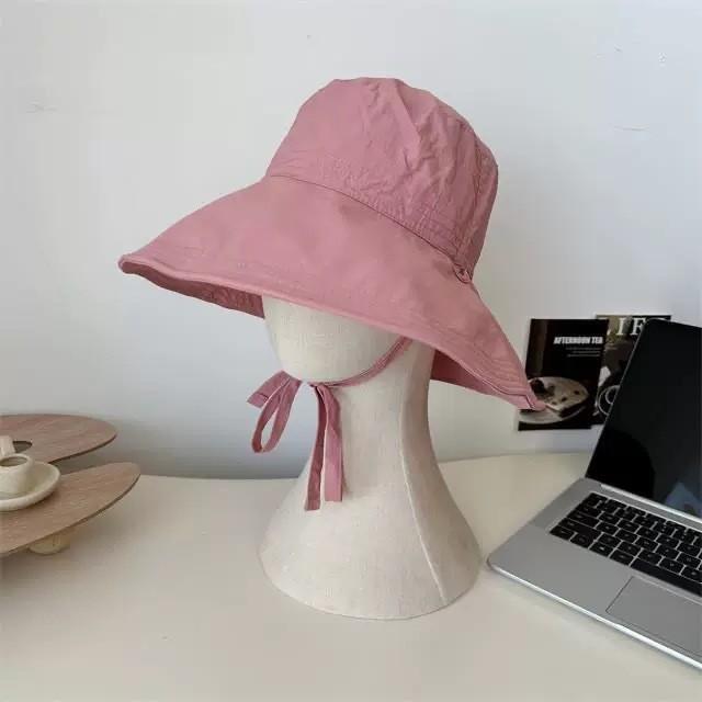 Summer Breathable Cotton Fisherman Hat With Wide Brim And Sun Protection For Women