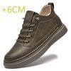 Genuine Leather Heightening Shoes Elevator Shoes Height Increase Shoes Men Height Increase Insole 6CM Men Sneakers Sport Shoes