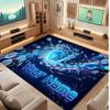 Abstract Geometrisch Thema Kristal Fluweel Vloerkleed Gepersonaliseerde Custom Naam Tekst Warm Tapijt Huisdecoratie