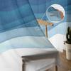 Blue Wave Watercolor Window Treatment Tulle Modern Sheer Curtains for Kitchen Living Room the Bedroom Curtains Decoration